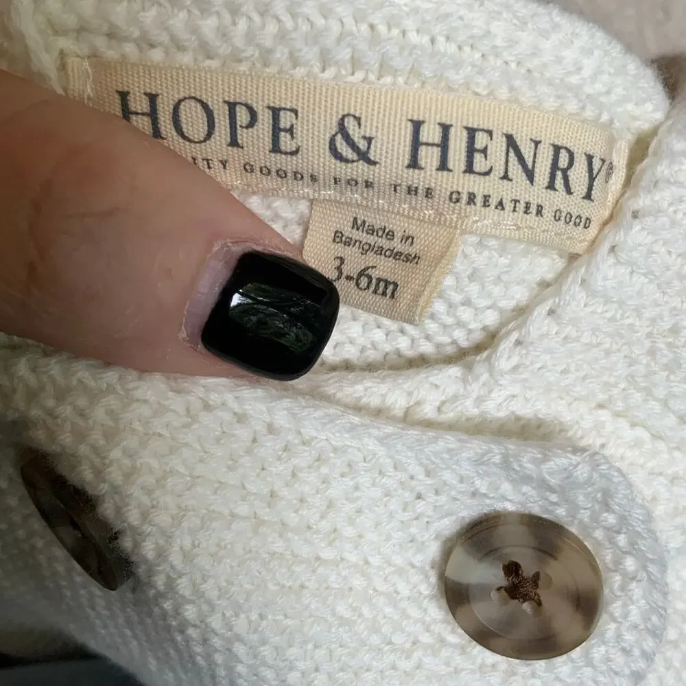 Hope & Henry Organic Sweater size 3-6mo‎